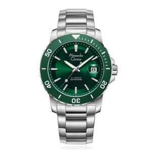 Alexandre Christie AC 6141 Silver Green Steel Automatic MABSSGN